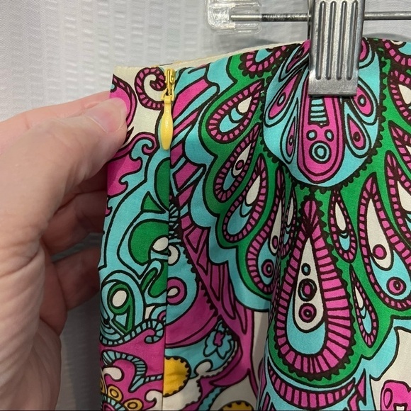 LILLY PULITZER VINTAGE SKIRT SZ.10 EUC, SILK & COTTON BLEND, FULLY LINED - Picture 2 of 8